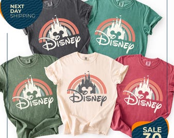 Comfort Colors® Disney Rainbow Castle Shirt | Disney Vintage Shirt | Disney Family Shirt | Disney Castle Shirt | Disney Retro | Disneyworld