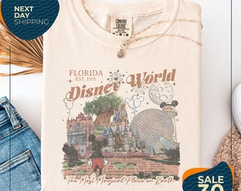 Comfort Colors® Vintage Mickey Disneyworld Shirt | Retro Mickey And Friends Shirts | Walt Disneyworld Tee | Disney 2026 Trip Disney Vacation