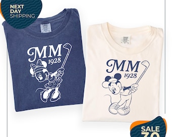 Comfort Colors® Mickey Mouse Golf Shirt, Mickey MM 1928 Golfing T-Shirt | Golf Party Tee | Golf Tournament Shirt | Dad Golfing Club