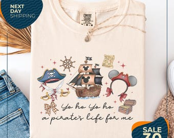 Comfort Colors® Coquette Bow Yo Ho Yo Ho A Pirate's Life For Me shirt | Disney Pirates Shirt | Disney Cruise Pirate Night Shirt | Pirates
