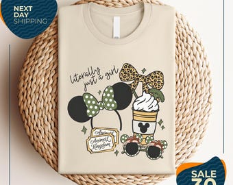 Just A Girl Leopard Print Minnie Shirt | Disney Summer Shirt | Animal Kingdom Tee | Cute Disney Shirt | Disney Trip Shirt