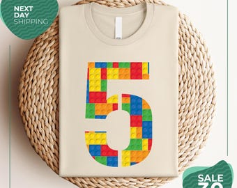 Custom Shirt | Family Gift Brick Birthday Number Shirt | 4 5 6 7 8 years old t-shirt | Birthday Boy Shirt | Party Tee | Gift for Birthday