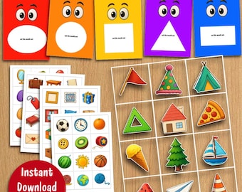 Gioco di smistamento delle forme / Attività per la scuola dell'infanzia e la scuola materna / Download PDF, formato A4