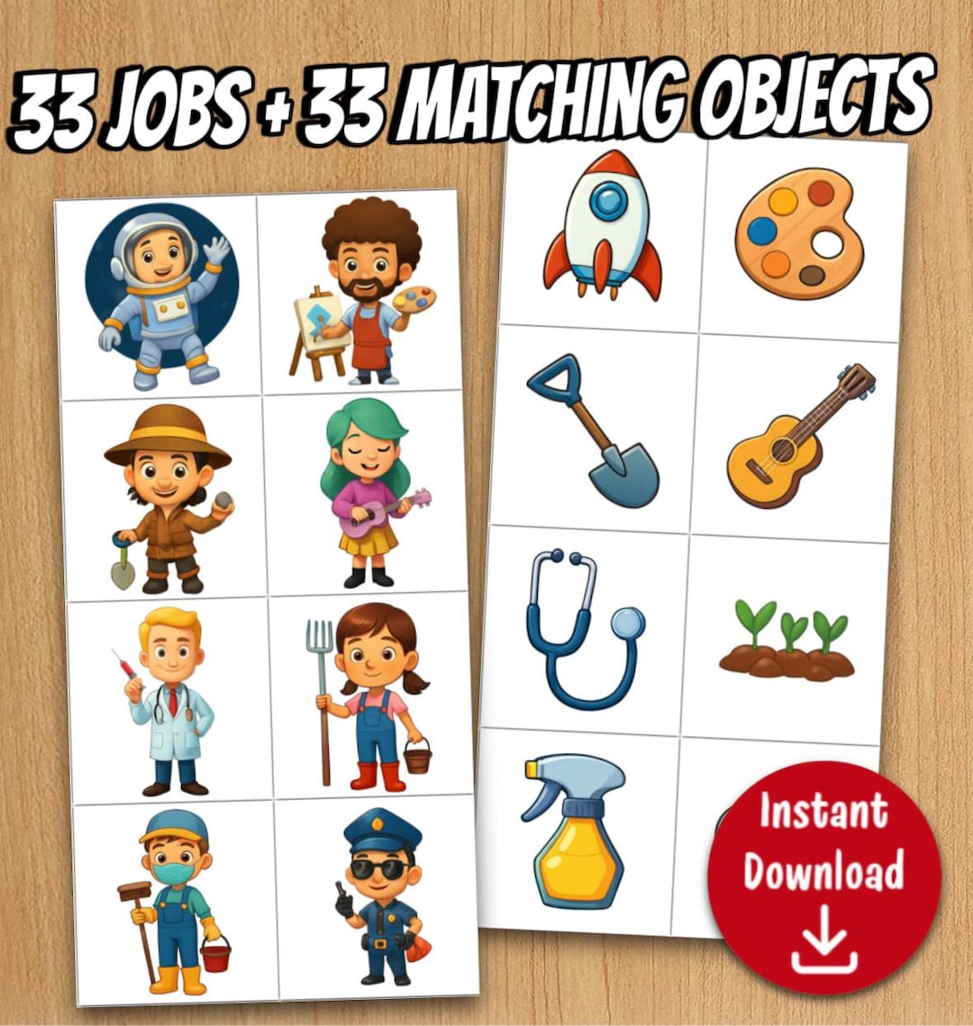 Community Helpers Matching Activity | Jobs and Objects Preschool ...