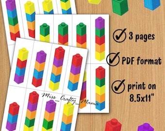Blocks Pattern Matching Activity, Educational Game, Homeschool Activity, PDF