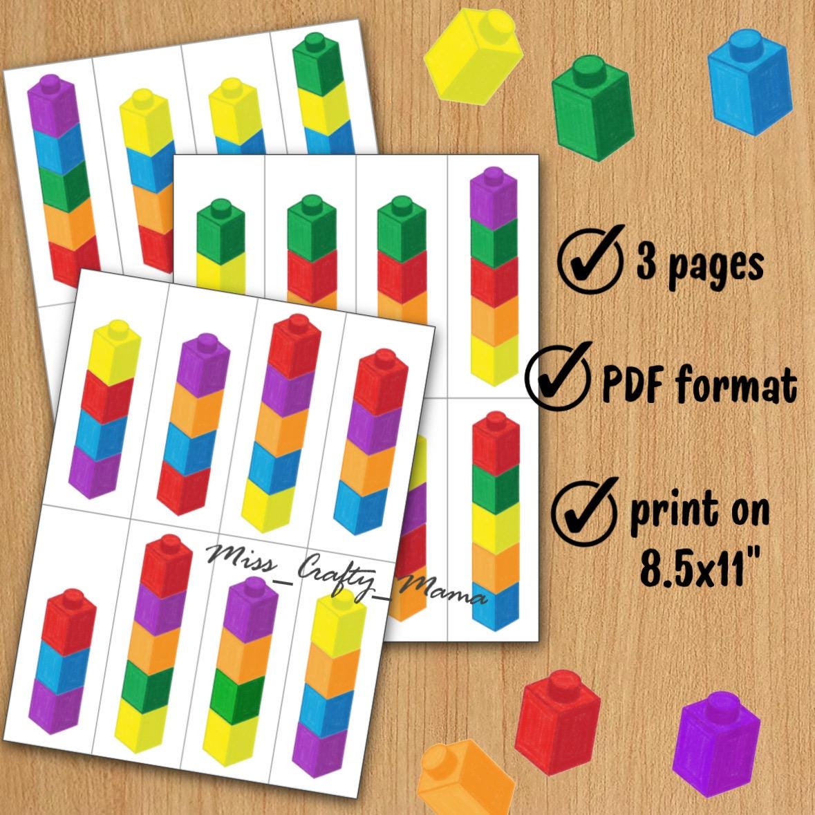 Fun Pdf Blocks Blocks Pattern Matching Activity, Educational Game, Homeschool Activity ...
