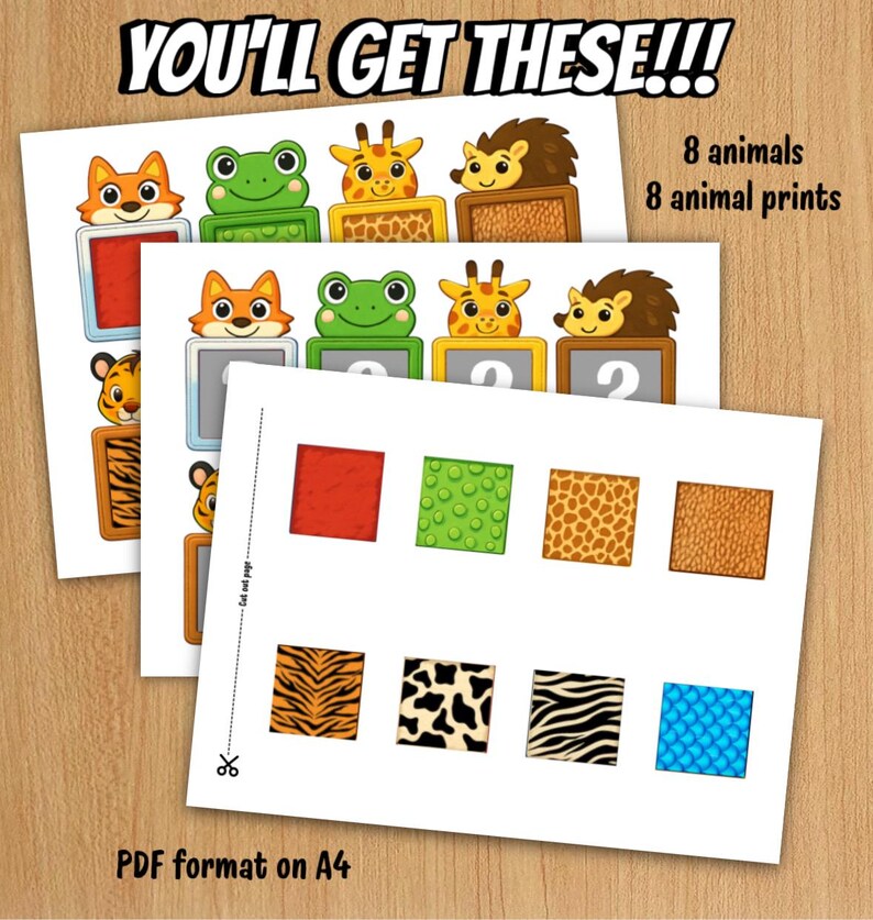 Animal Prints / Color Matching | Activity for Preschool and Young ...