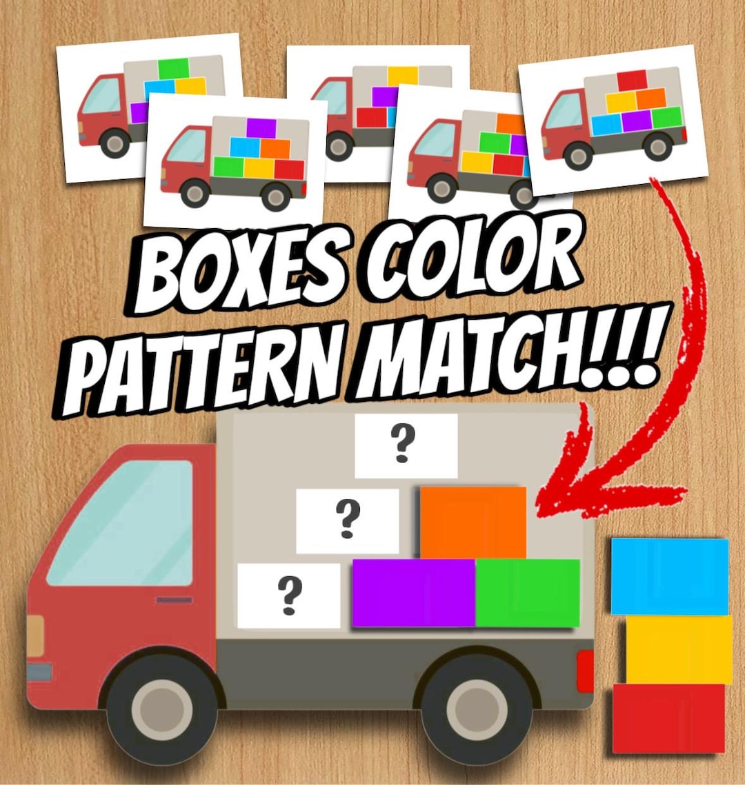 Boxes Color Pattern Match Activity | Preschool Curriculum (PDF Download ...