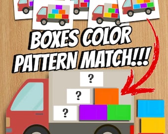 Attività di abbinamento di colori e motivi con le caselle / Programma didattico per la scuola dell'infanzia (download in PDF)