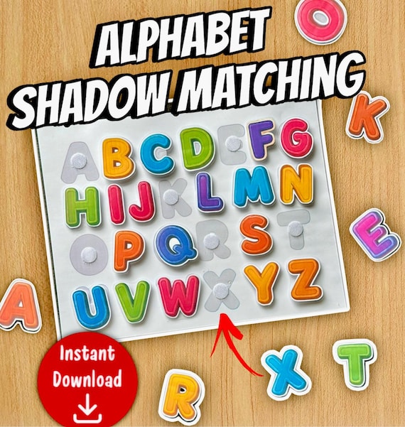 Alphabet Shadow Matching Activity | Uppercase Letters, Preschool Busy Book (PDF Download)