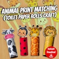 Animal Print Matching | Toilet Paper rolls craft template | Preschool and Kindergarten | PDF download A4 product logo