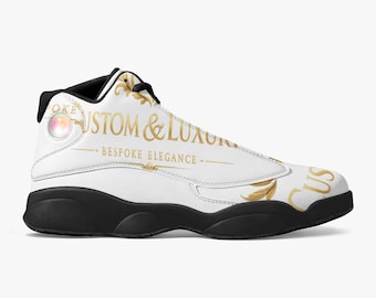 Zapatillas de baloncesto de cuero de caña alta con suela negra HENAGLOBAL