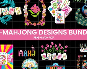 Mahjong PNG SVG PDF Bundle, Mahjong png Clipart, Funny Mahjong Shirt Design, Mahjong Tiles png, Mahjong Gift, Mahjong Sublimation,Retro Mahj