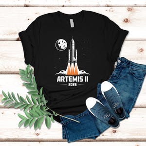 Artemis 2 PNG SVG, NASA Artemis 2 Design, Space Exploration Graphic, Moon Mission Tee, Rocket Launch Design, Astronomy Gift, Nasa Fan Shirt image 2