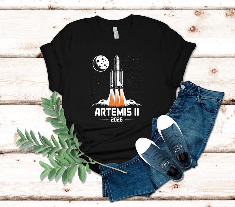 Artemis 2 PNG SVG, NASA Artemis 2 Design, Space Exploration Graphic, Moon Mission Tee, Rocket Launch Design, Astronomy Gift, Nasa Fan Shirt image 2