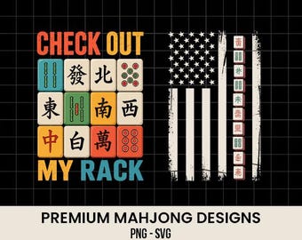 USA Flag Mahjong SVG PNG, Patriotic Mahjong Tiles Design, Check Out My Rack Mahjong Shirt, Mahjong Lover Gift, Mahjong Tournament svg png