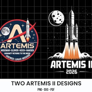 Artemis 2 PNG SVG, NASA Artemis 2 Design, Space Exploration Graphic, Moon Mission Tee, Rocket Launch Design, Astronomy Gift, Nasa Fan Shirt image 1