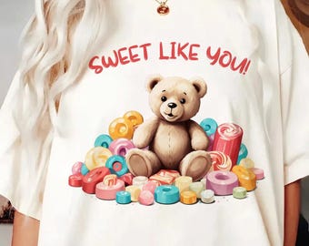 Imágenes prediseñadas de ositos de peluche en acuarela con dulces, PNG para sublimación de baby shower (descarga digital)