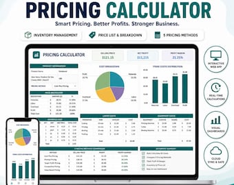 Calculadora de precios para pequeñas empresas / Rastreador de costos para productos artesanales (Descarga digital)