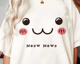 Clip art SVG PNG de cara de gato chibi: diseño de animal kawaii para manualidades con Cricut (descarga digital)
