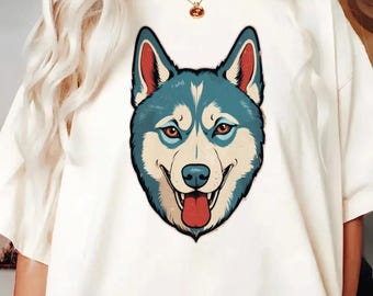 Imagen PNG de perro husky siberiano: Diseño de camiseta para amantes de las mascotas (descarga digital)