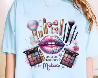 Imagen PNG de maquilladora con lápiz labial, imágenes prediseñadas de belleza glamurosa para sublimación (descarga digital)