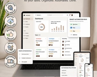 Gestor de tareas/tablero Kanban interactivo para web, análisis (descarga digital)