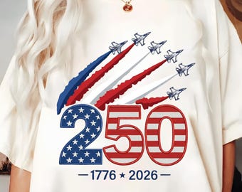 PNG del 250 aniversario de EE. UU., diseño patriótico de avión de combate para sublimación, Estados Unidos 1776-2026 Descarga digital