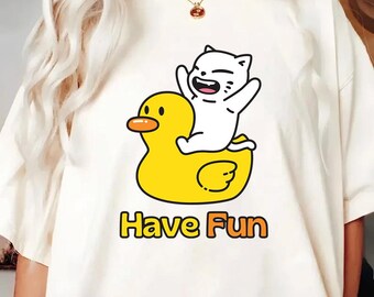 Gato montando un pato SVG PNG: ¡Diviértete con este diseño! (Descarga digital)