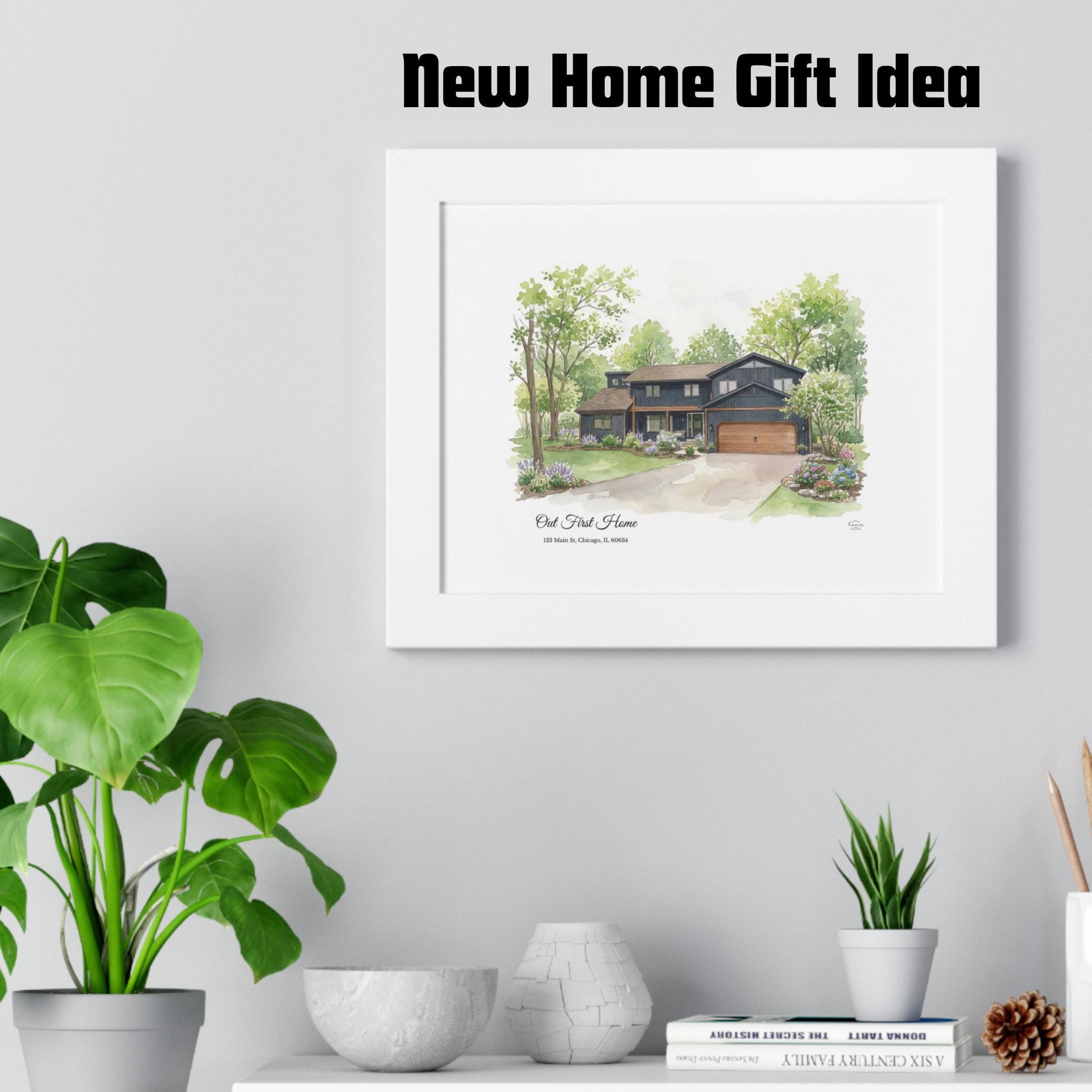 Custom House Portrait Painting, Personalized New Home Gift, Watercolor ...