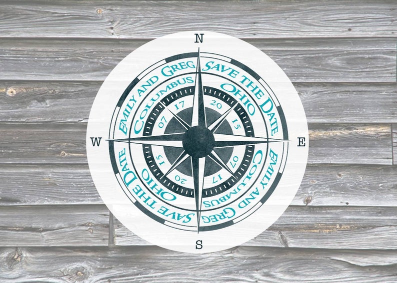 Rustic Compass Save the Date Etsy