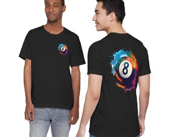 The 8 Ball Splash T‑Shirt — Colorful Pool Billiards Tee