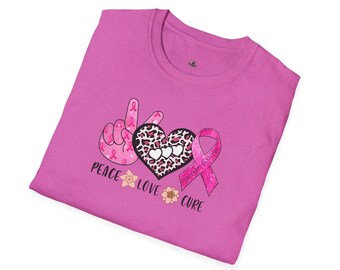 Breast Cancer Awareness Peace Love Hope T-Shirt