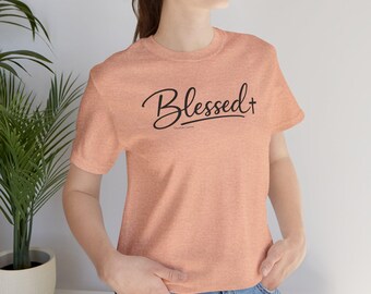 Blessed Minimalist Tee - White Short Sleeve Shirt