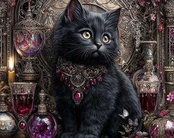 Patrón de punto de cruz en PDF del Gato Místico 2