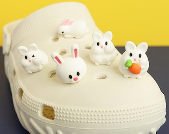 Bunny Shoe Charms, Cute 3D Rabbit Clog Accessories, Animal Lover Gift