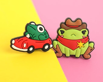 Frog Shoe Charms, Cartoon Amphibian Designs, Cute Green Toad Clog Pins