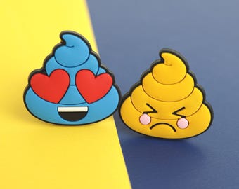 Poop Emoji Shoe Charms, Funny Swirl Clog Pins, Silly Gag Joke Footwear Accessories
