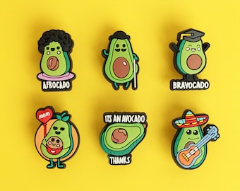 Avocado Clog Pins, Novelty Shoe Charms, Food Clips, Character Accessories, Gift for Food Lovers