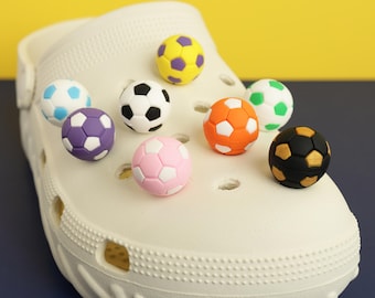 Soccer Ball Shoe Charms Set, 3D Futbol Clog Pins, Sports Team Gift Pack