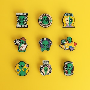 UFO Shoe Charms, Alien Space Designs, Sci Fi Galaxy Clog Pins