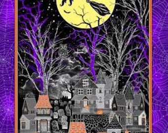 Halloween Spirit - All Hallows' Eve Panel by Greta Lynn for Benartex- 1/2 Yard