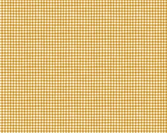 Humblebee Yellow Gingham Recycled Cotton Yardage by Aimee Parker for FIGO- 1/2 YARD