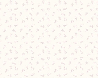 Sweet Pink Main - Dainty Floral Cream - by My Minds Eye - 1/2 YARD