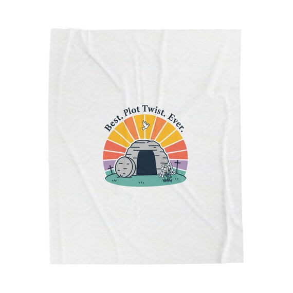 Resurrection Blanket | Christian Easter Tomb Illustration, Sunrise Design