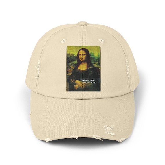 Mona Lisa Portrait Cap | Distressed Baseball Hat, Renaissance Art Patch