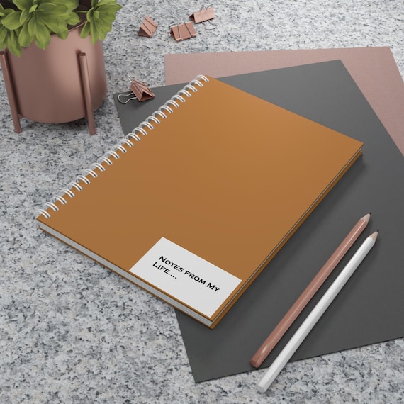 Notes From My Life Spiral Notebook | Brown Minimalist Journal