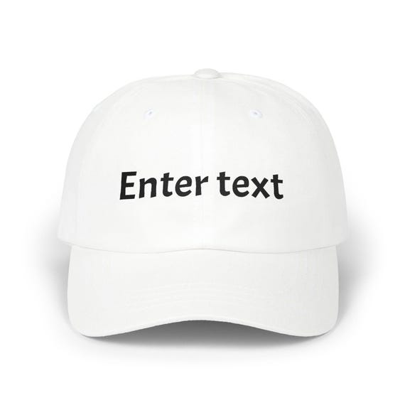Custom Text Embroidered Dad Cap | Personalized White Baseball Hat