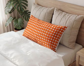 Orange Diamond Pattern Pillow Sham | Geometric Throw Pillowcase