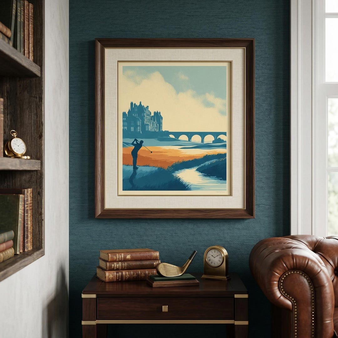 St Andrews Golf Course Print | Vintage Scotland Travel Art (digital ...